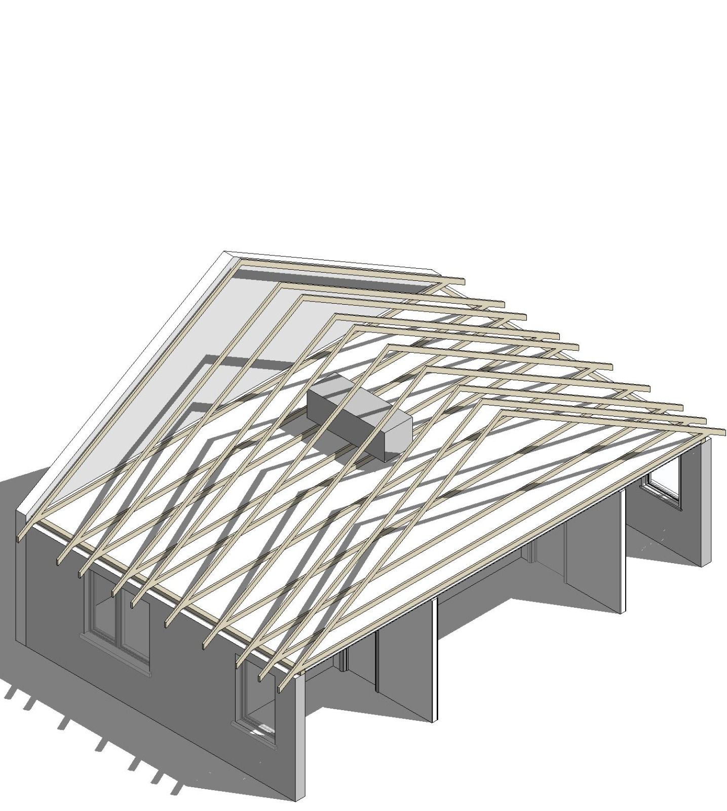 3D attic design — roof structure overview