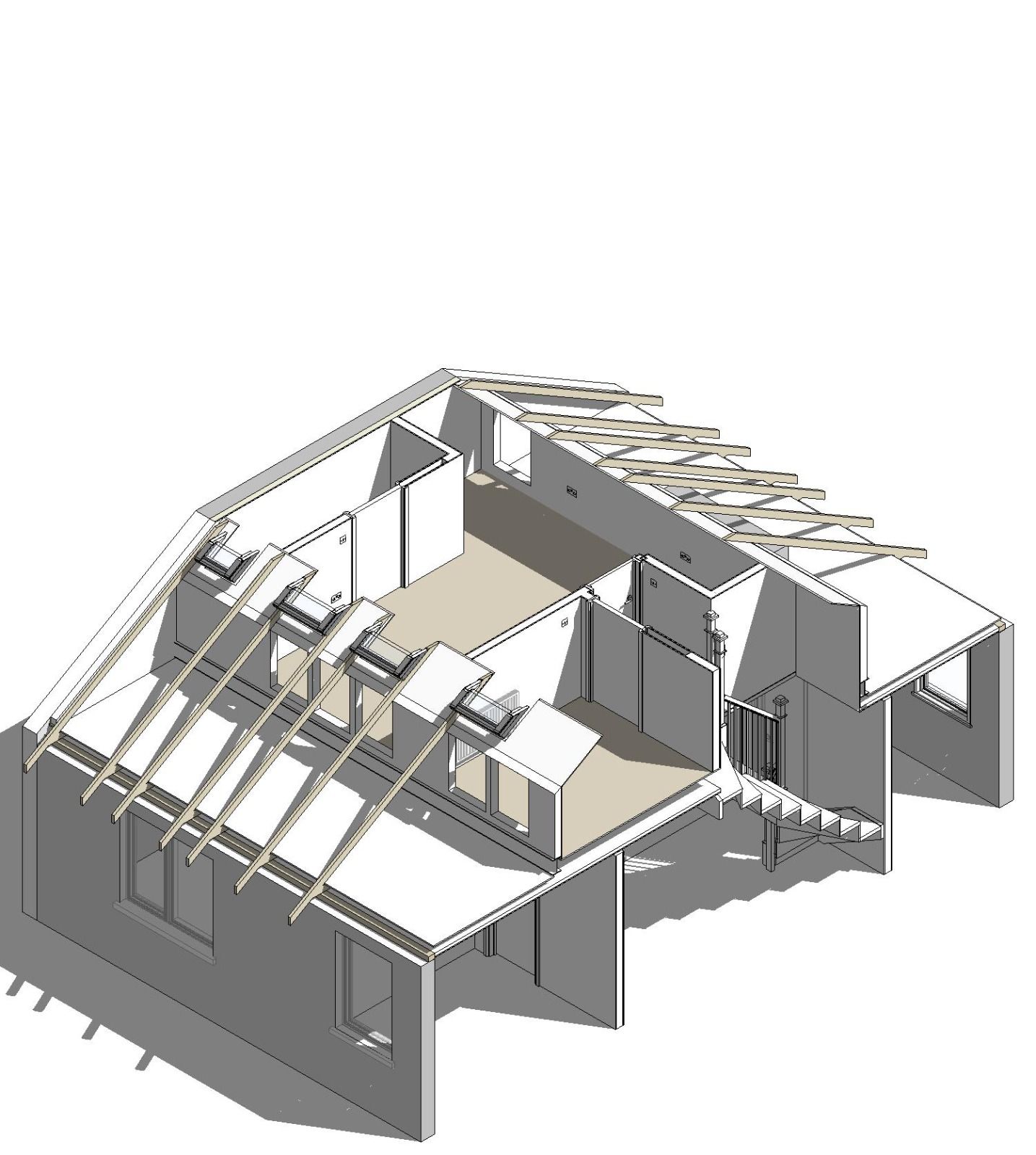 3D attic design — interior room layout
